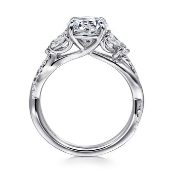 14K White Gold Twisted Round Diamond Engagement Ring ER16196R6W44JJ