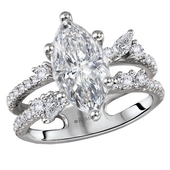 Romance Split Shank Semi-Mount Diamond Engagement Ring