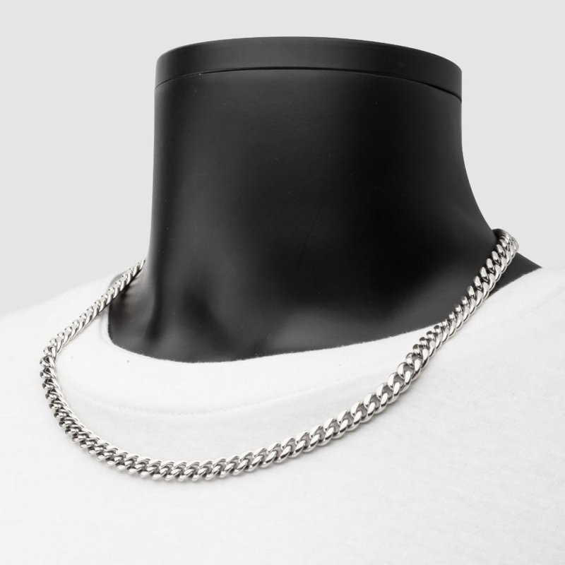 INOX Jewelry 8mm Steel Miami Cuban Chain Necklace with CNC