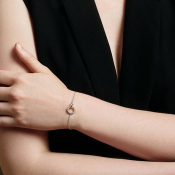 ANIA HAIE Silver Interlinked Circles Pavé Bracelet B056-01H