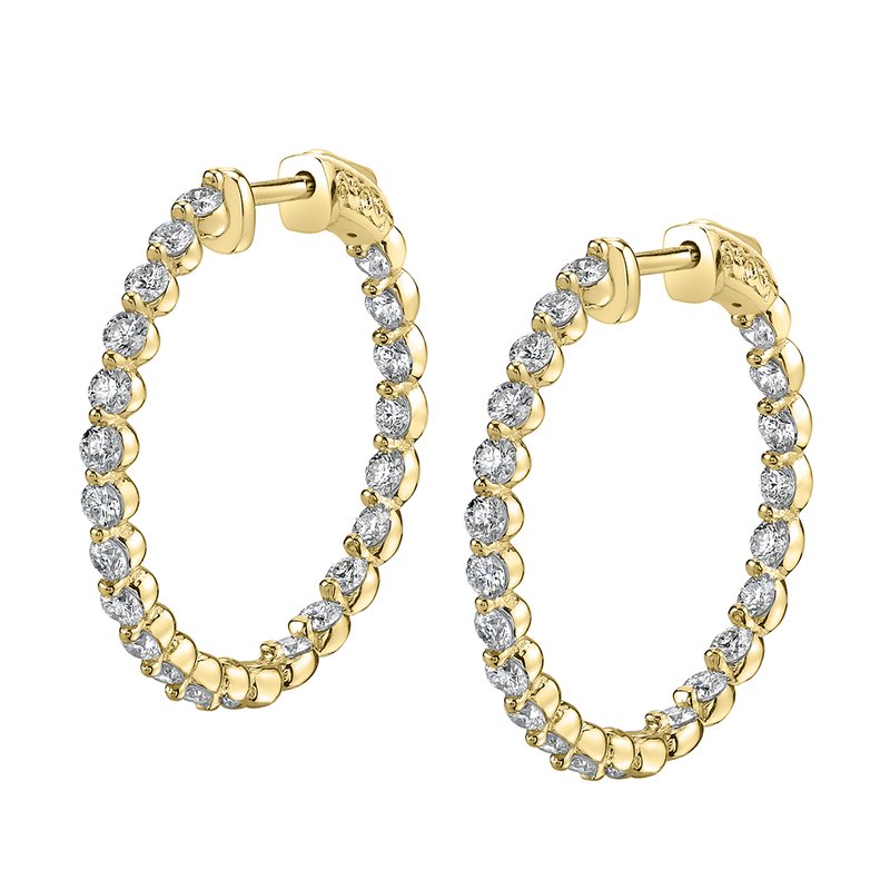 Sylvie Single Prong Diamond Hoop Earrings – 24MM HP029-0130