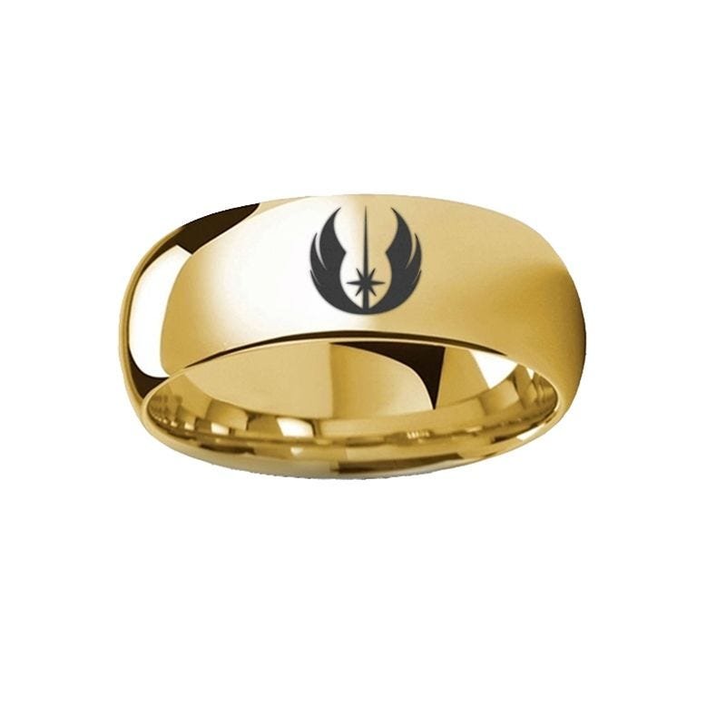 Thorsten Jedi Order Symbol Star Wars Polished Tungsten Engraved Ring Jewelry - 2mm - 12mm Thorsten Jedi Order Symbol Star Wars Polished Tungsten Engraved Ring Jewelry - 2mm - 12mm