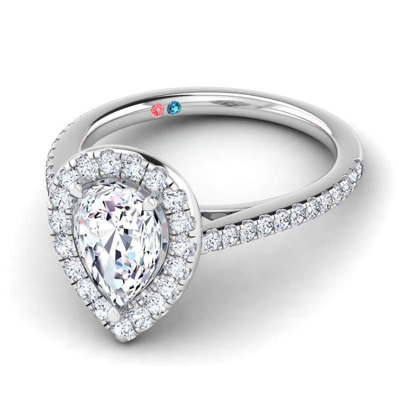 Smiling Rocks Bridal Smiling Rocks Lab Grown Diamond Halo Engagement Ring SRR-01236WHT ...