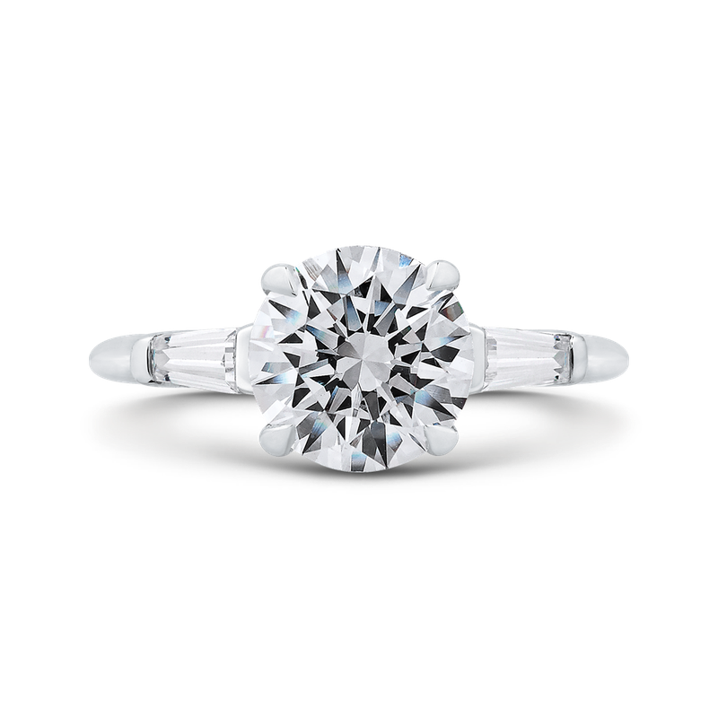Carizza 14K White Gold Round Diamond Classic Engagement Ring