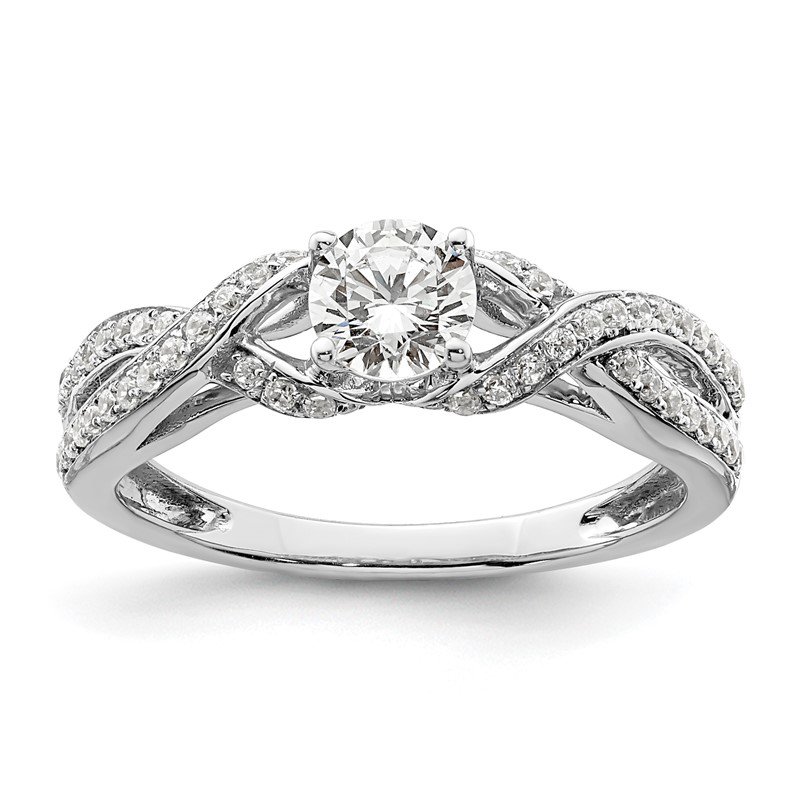 10k White Gold Lab Grown Diamond SI1/SI2, G H I, Halo Twist Engagement Ring 10k White Gold Lab Grown Diamond SI1/SI2, G H I, Halo Twist Engagement Ring