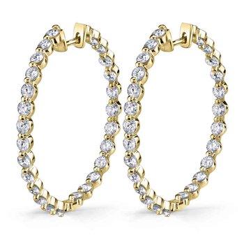 Sylvie Single Prong Diamond Hoop Earrings HP047-0260/D4W