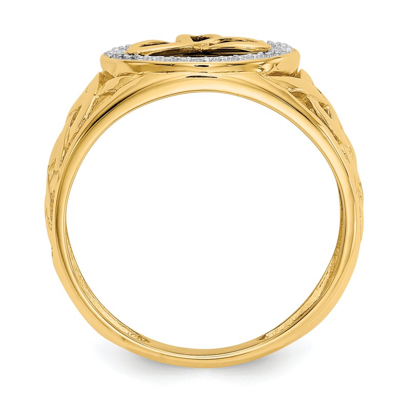 14k Gold and Rhodium Onyx Diamond Trinity Ring 14k Gold and Rhodium Onyx Diamond Trinity Ring
