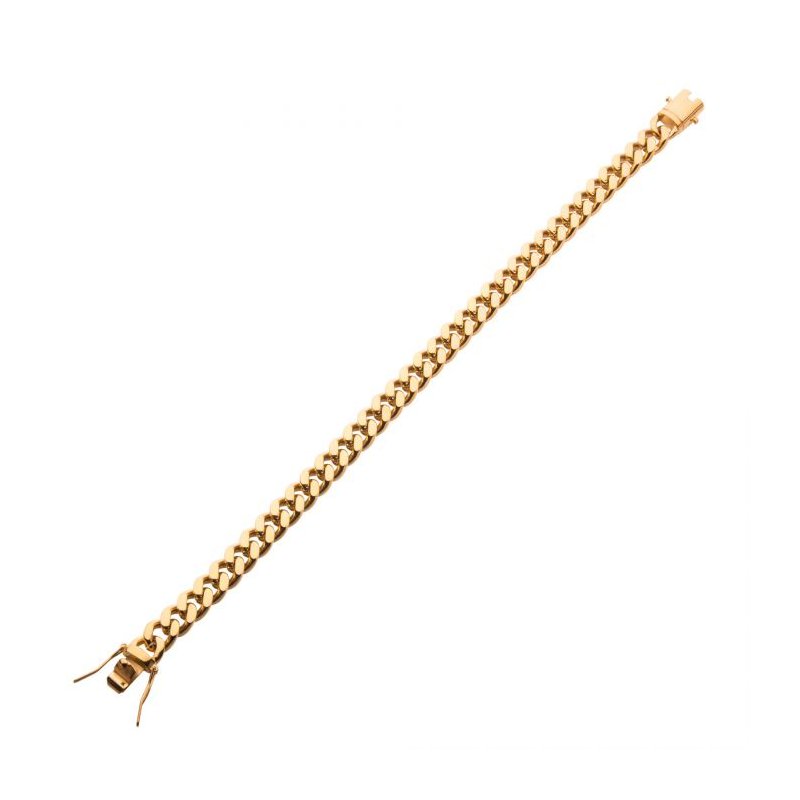 INOX Jewelry 8mm 18K Gold IP Miami Cuban Chain Bracelet INOX Jewelry 8mm 18K Gold IP Miami Cuban Chain Bracelet