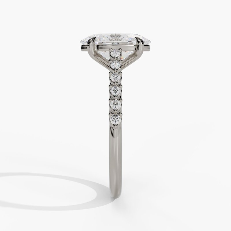 Floating Diamond Shank Cathedral Engagement Ring
