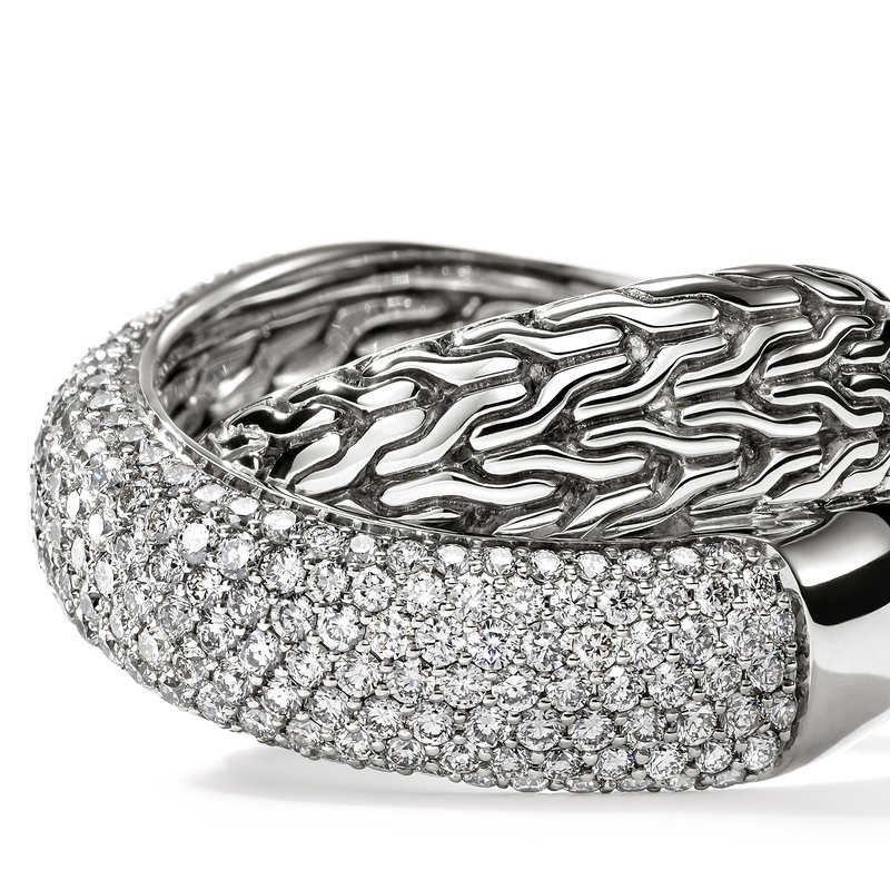 JOHN HARDY JH Essential Pavé Crossover Ring, Sterling Silver