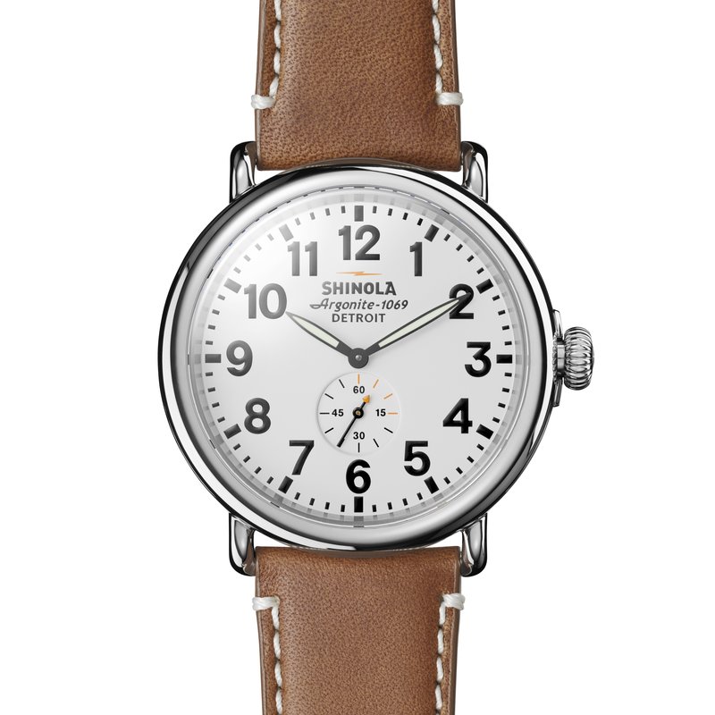 Shinola Runwell 47mm, Natural Leather Strap S0110000010