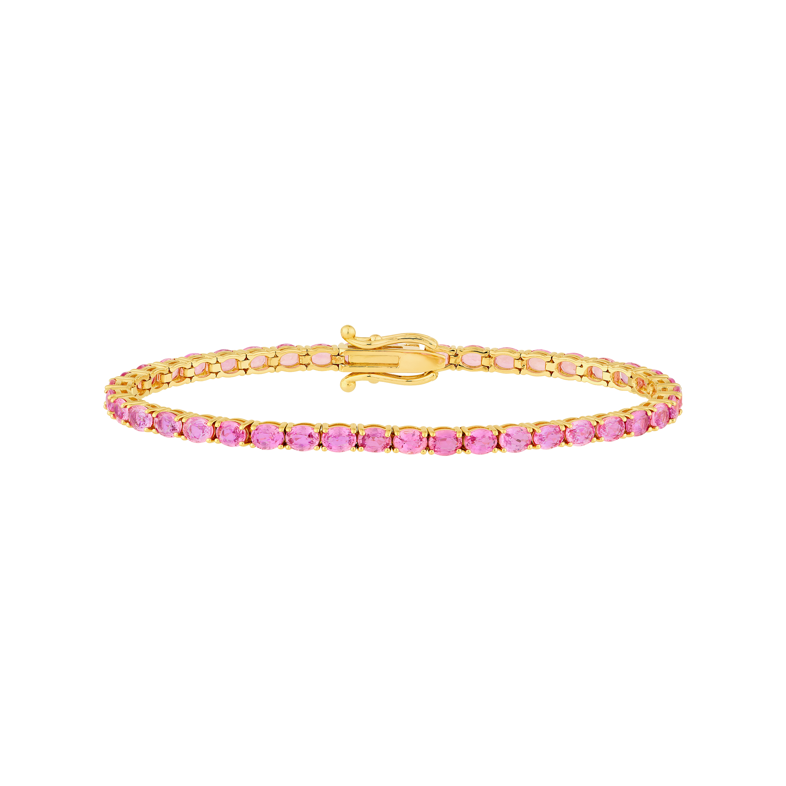 Midas Chain Oval Pink Sapphire Tennis Bracelet TM029305 - Charles