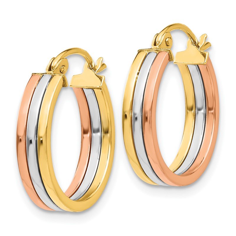 14K Gold Tri Colored hotsell Hoop Earrings