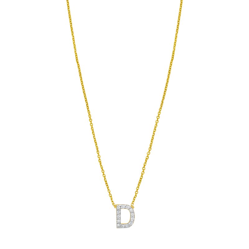 Royal Chain 14K Mini Diamond D Initial CD18801 - Martin Jewellers