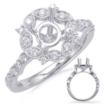 S. Kashi Bridal Yellow Gold Engagement Ring EN8148-8X6MYG