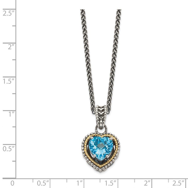 Shey Couture Sterling Silver with 14K Accent London and Swiss Blue and Topaz Necklace Shey Couture Sterling Silver with 14K Accent London and Swiss Blue and Topaz Necklace