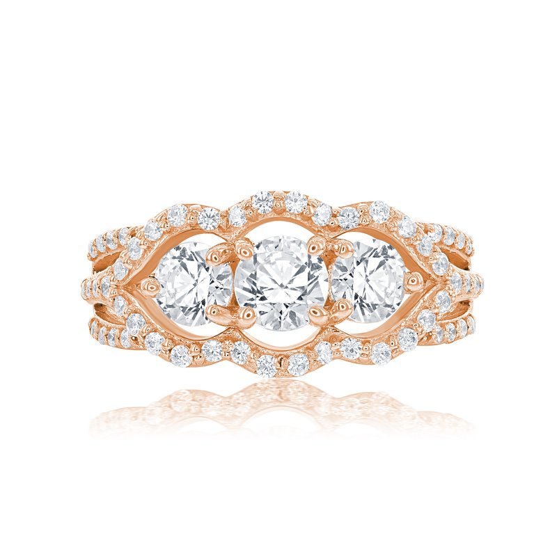 Veer Diamonds Asteria Three Stone Ring R2134 Johnson Jewelers