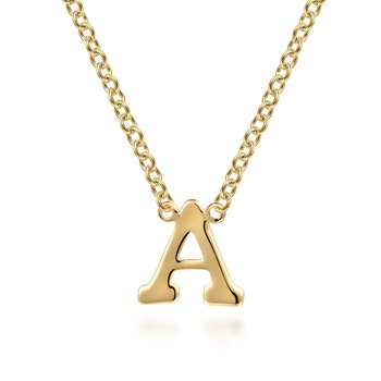 14K Yellow Gold A Initial Necklace NK6928A-Y4JJJ