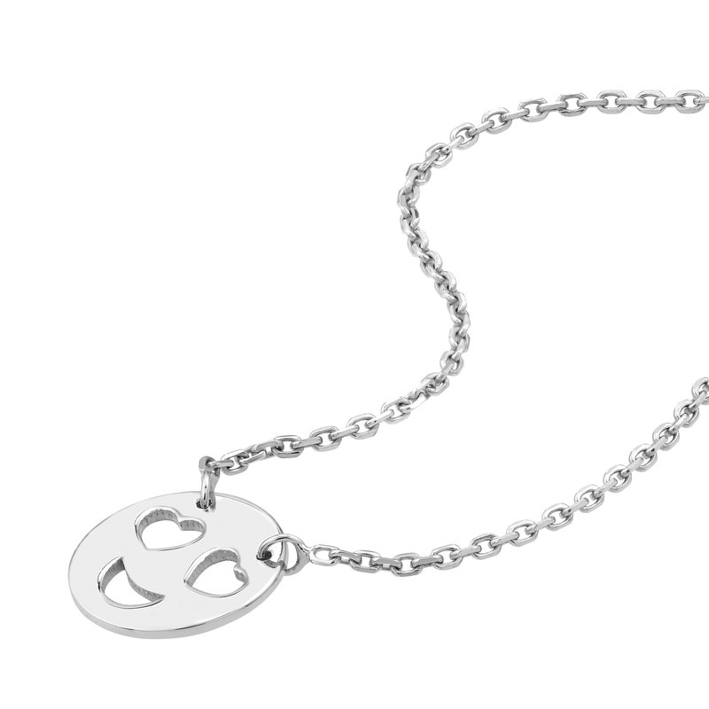 ‪‪❤︎‬ ‪✝︎ Midas Chain Sterling Silver Heart Eyes Emoji Adjustable Necklace