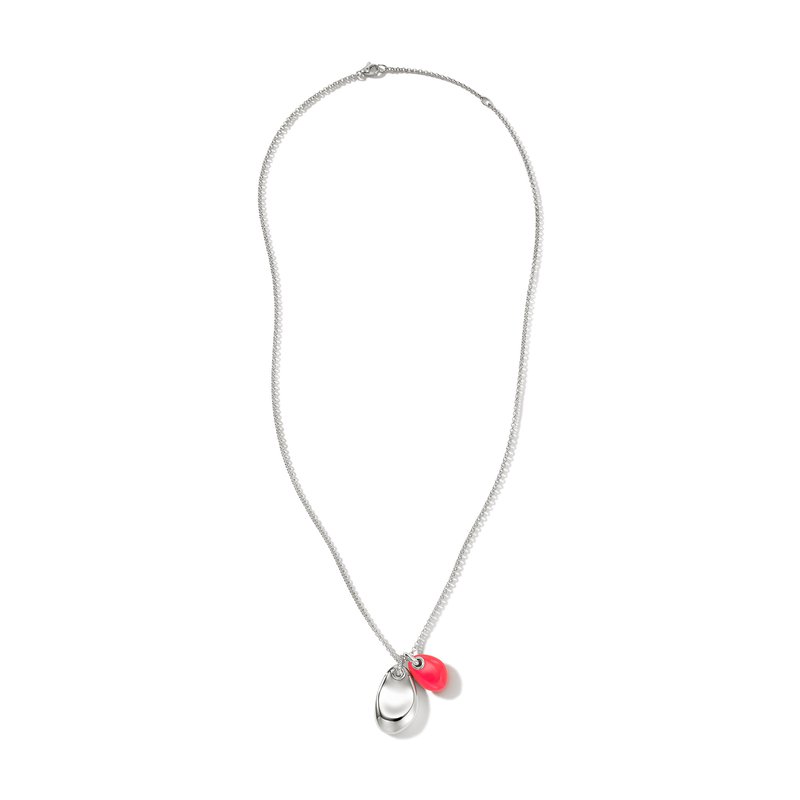 JOHN HARDY Pebble Duo Necklace, Silver, Diamonds