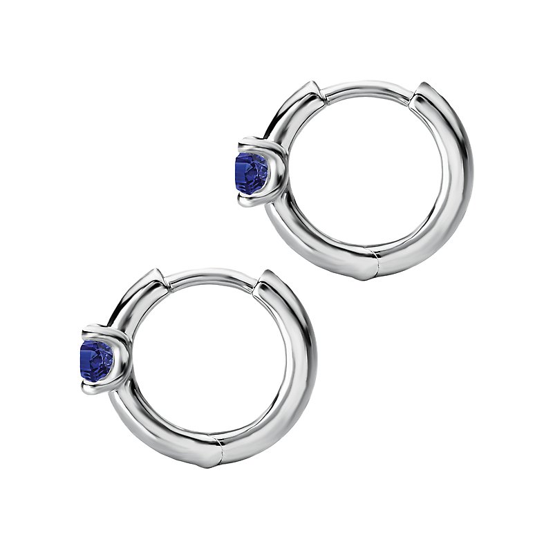 Blue sapphire huggie fashion earrings