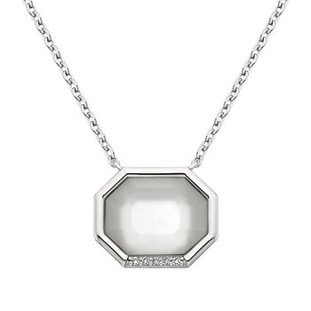 Mother of Pearl and Wht Topaz Neck ASPSSA2623MPD