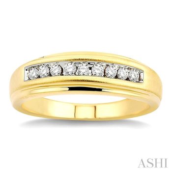 ASHI Men's Channel Set Diamond Band 39308PJFXMNWG - Pattons