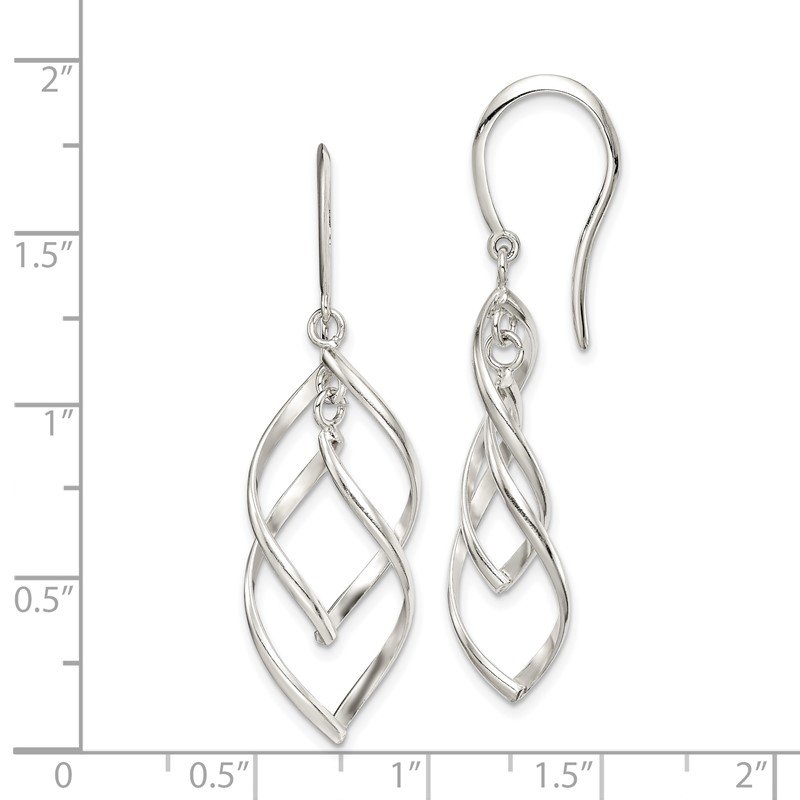 Sterling Silver Fancy Twist Dangle Earrings Sterling Silver Fancy Twist Dangle Earrings
