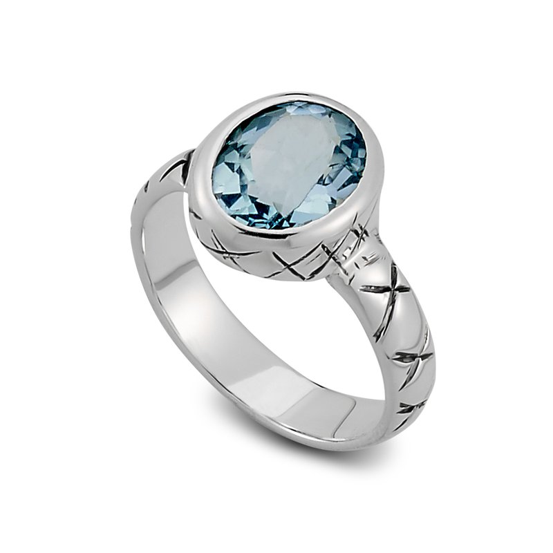 Sterling online silver blur topaz ring