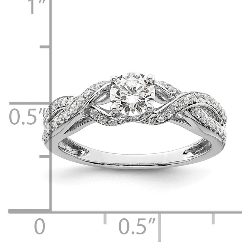 10k White Gold Lab Grown Diamond SI1/SI2, G H I, Halo Twist Engagement Ring 10k White Gold Lab Grown Diamond SI1/SI2, G H I, Halo Twist Engagement Ring