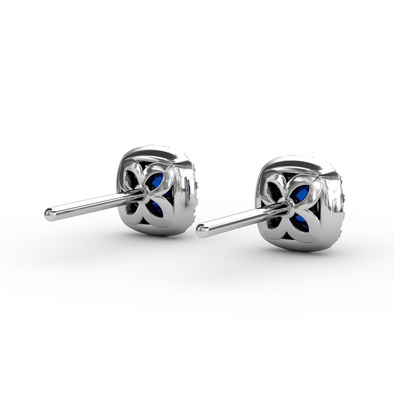 Fana Cushion Cut Sapphire Stud Earrings ER1479S - M.R.T.
