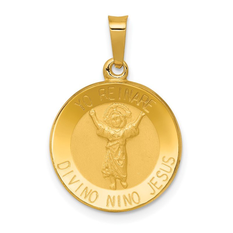 14K Gold Divino Nino Round Medal Pendant 14K Gold Divino Nino Round Medal Pendant