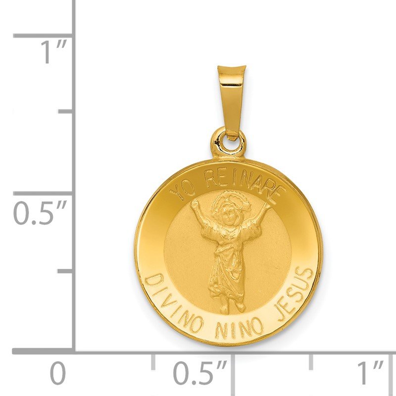 14K Gold Divino Nino Round Medal Pendant 14K Gold Divino Nino Round Medal Pendant