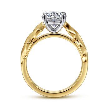 14K White-Yellow Gold Twisted Diamond Engagement Ring ER15810R6M4JJJ