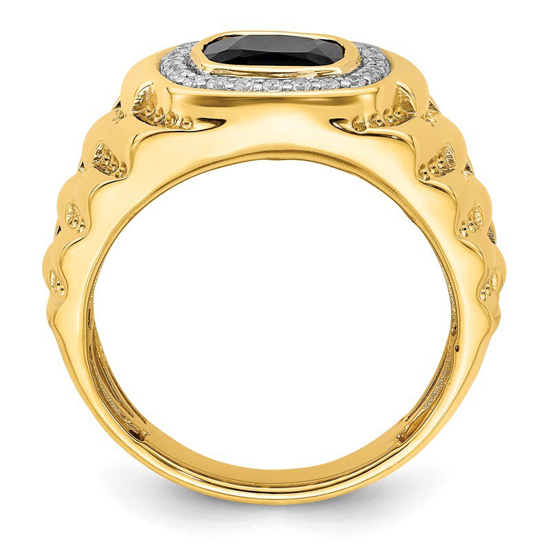 Quality Gold 14K Lab Grown VS/SI FGH Dia and Onyx Textured Quality Gold 14K Lab Grown VS/SI FGH Dia and Onyx Textured