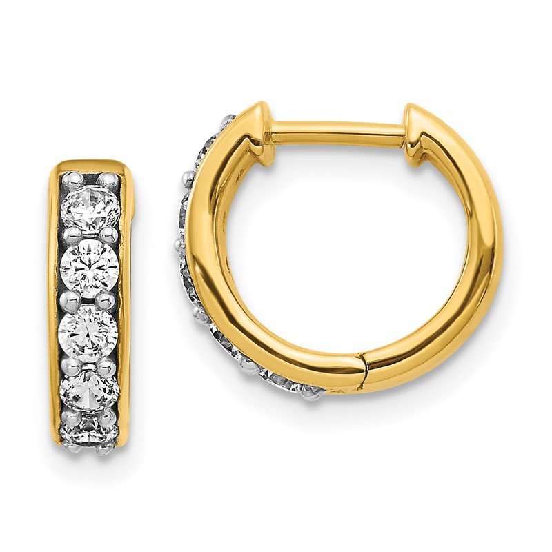 Quality Gold 14K Lab Grown Diamond VS/SI FGH Hinged Hoop