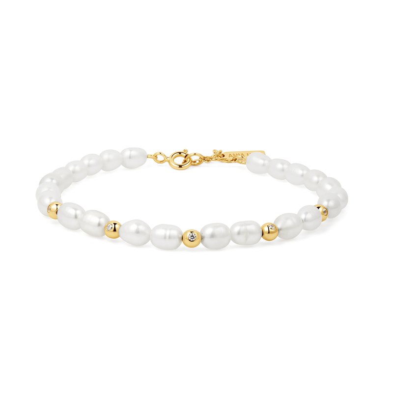 Pearl and cubic zirconia bracelet discount