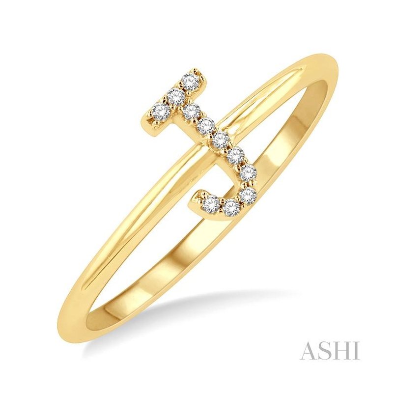 ASHI Block 'J' Initial Diamond Ring 365D9PSTSYG-J - P.R. Sturgill