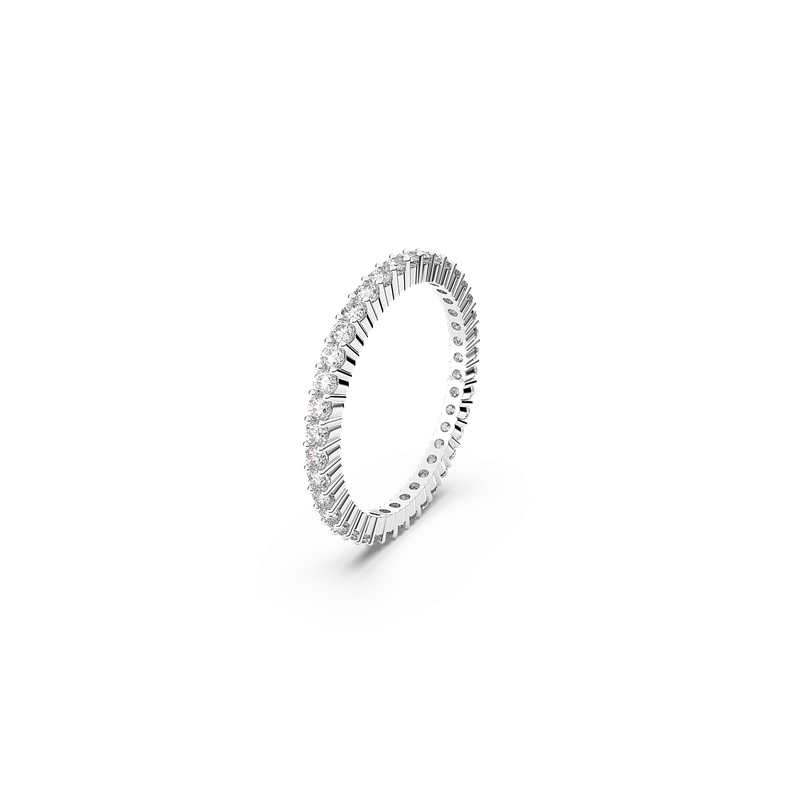 Swarovski Matrix Vittore ring, Round cut, White, Silver-tone