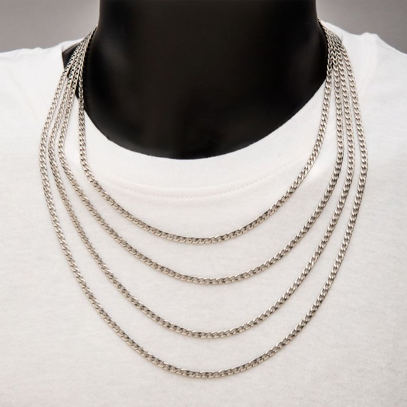 INOX Jewelry 6mm Steel Classic Curb Chain Necklace NSTC1606