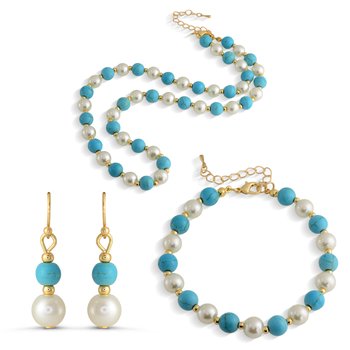 Turquoise and Glass Pearls Set Z124-LN4453