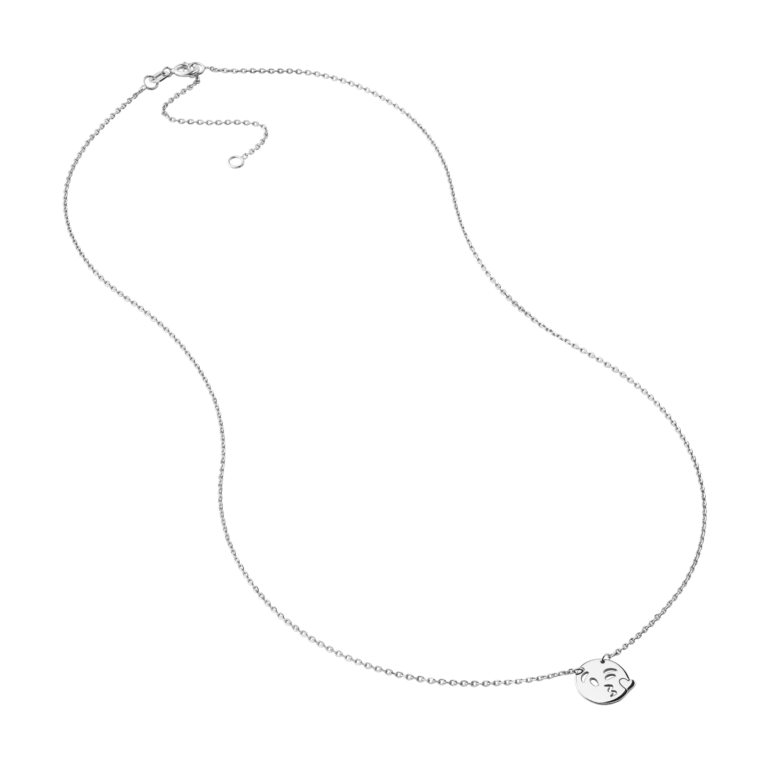 Midas Chain Sterling Silver Emoji Blowing a Kiss Adjustable