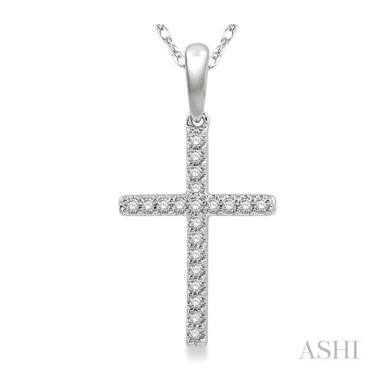 ASHI Cross Petite Diamond Fashion Pendant 624A8PETSPDWG