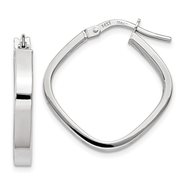 White gold square hoop earrings discount