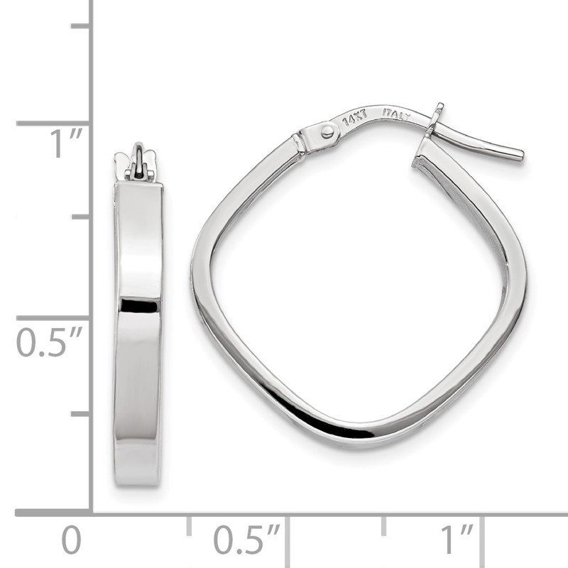 Sterling Silver Hoop Earrings with a Flat shops Square Edge