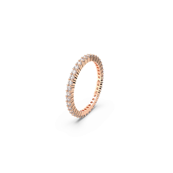 Swarovski Matrix Vittore ring, Round cut, White, Rose gold