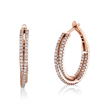 Sylvie Single Prong Diamond Hoop Earrings HP047-0110/D4W