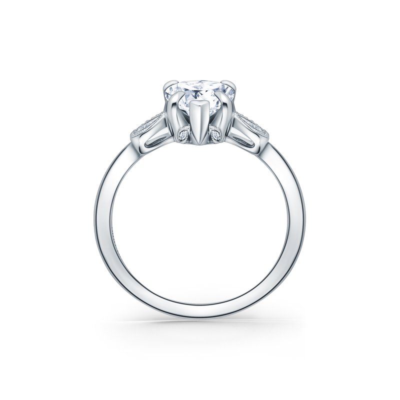 Kirk Kara Floral Leaf Pear Diamond Engagement Ring K410DP9X6N3