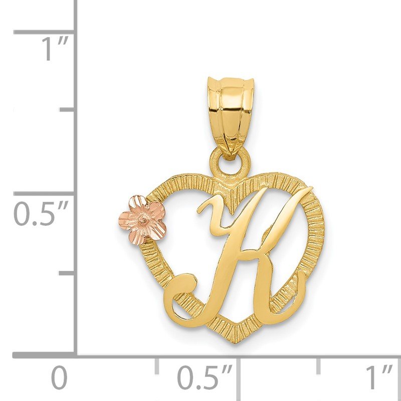 14K store TwoTone Gold Pendant Letter P Charm