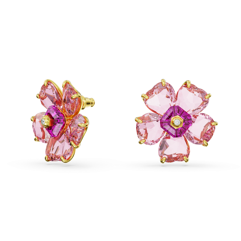Swarovski スワロフスキー ピアス Idyllia フラワー ピンク Swarovski Idyllia stud earrings, Flower, Pink, Gold-tone plated
